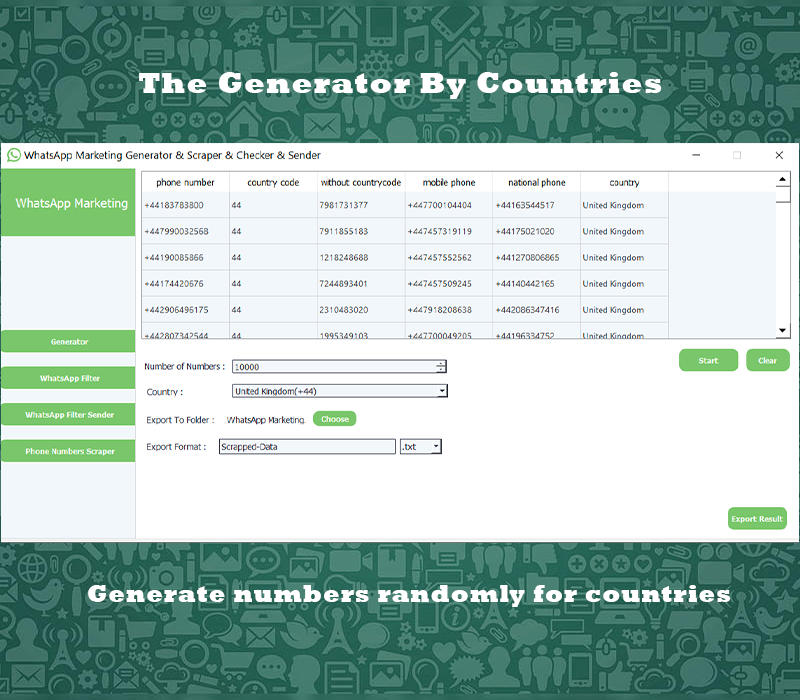 WhatsApp Marketing - Bulk Sender & Generator & Scraper & Filter