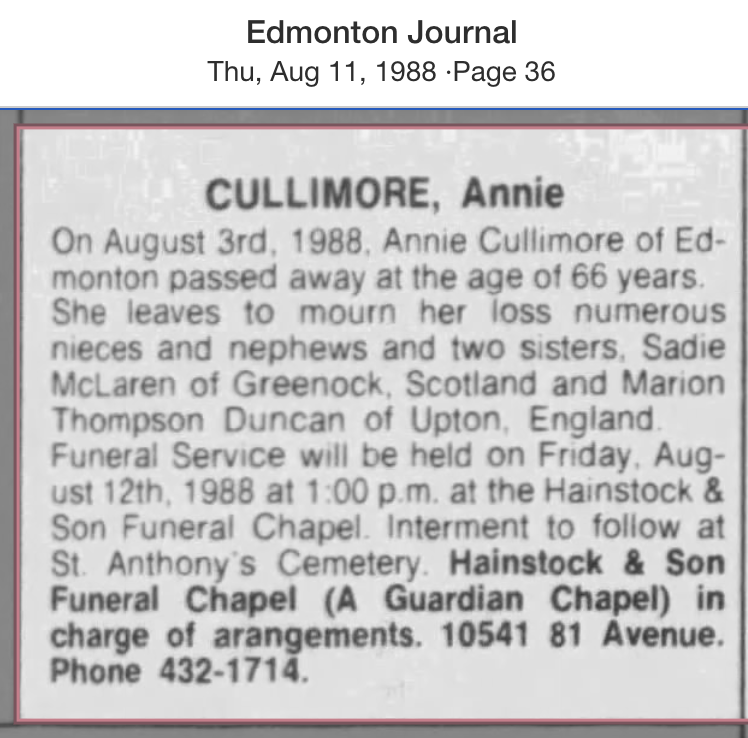 Cullimore obituary