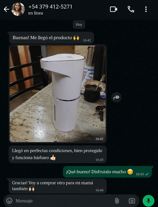 Chat de WhatsApp cliente 4