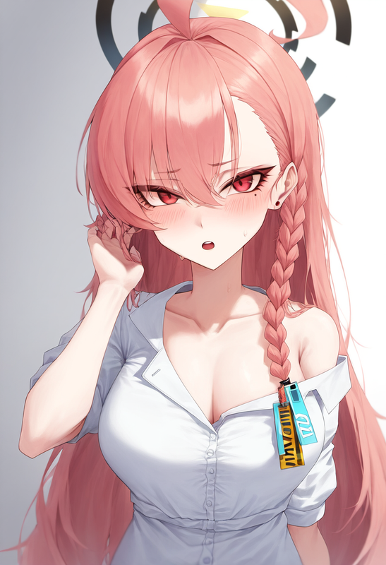 depth of field, 1girl, neru (blue archive), alternate hairstyle, {{{{long hair}} s-3925712516