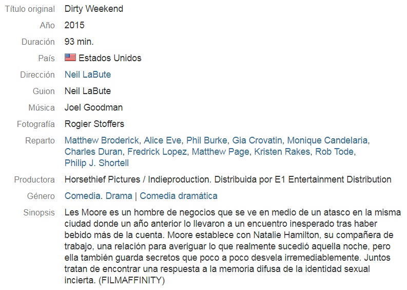 Dirty Weekend 2015 dvdrip latino Dirty Weekend 2015 dvdrip latino