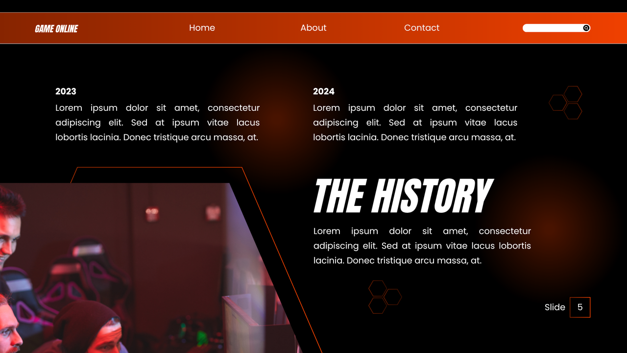 Orange and Black Gradient Bold Game Presentation