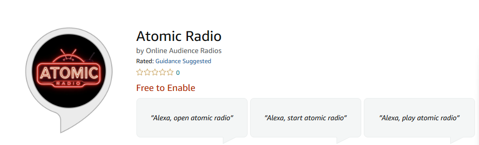 Alexa skill portfolio screenshot