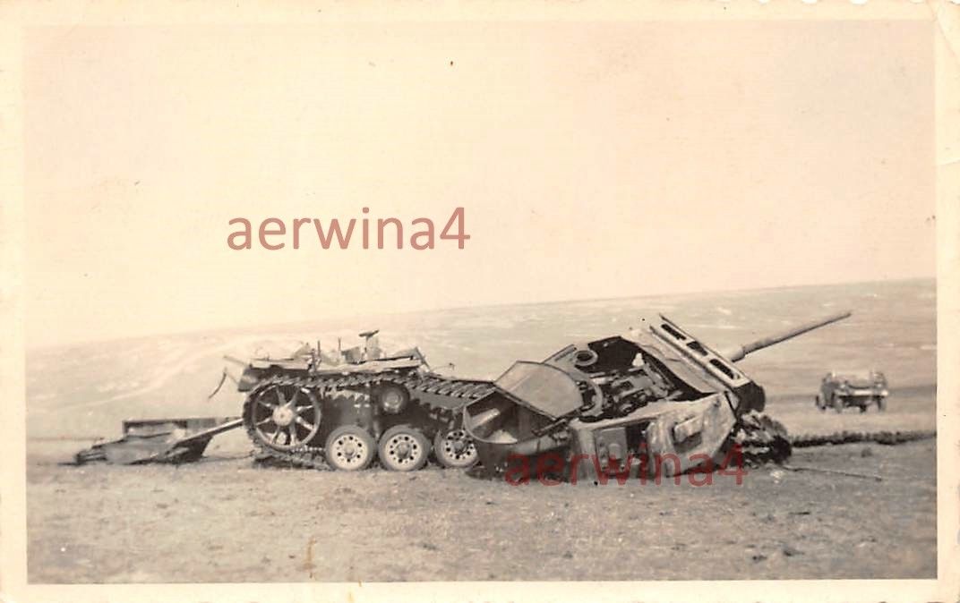 Abgeschossener deutscher Panzer III Kalmückensteppe Russland Ost