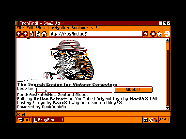 SymZilla browser running on SymbOS for Amstrad CPC