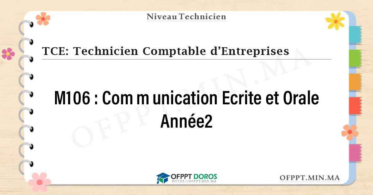 Sommaire détaillé du cours Communication Ecrite et Orale Année2 M106 OFPPT - Structure du module