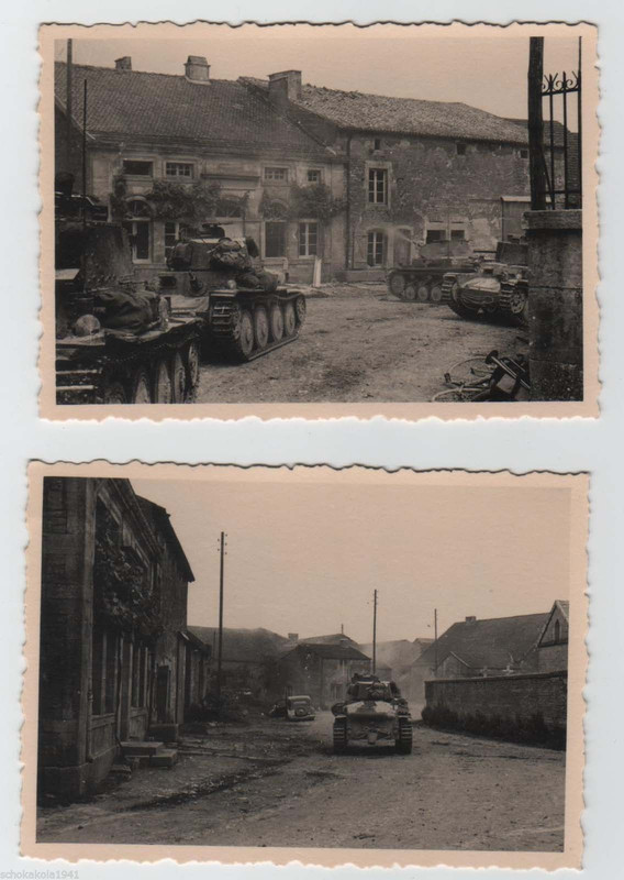 deutsche Panzer in französischer Ortschaft