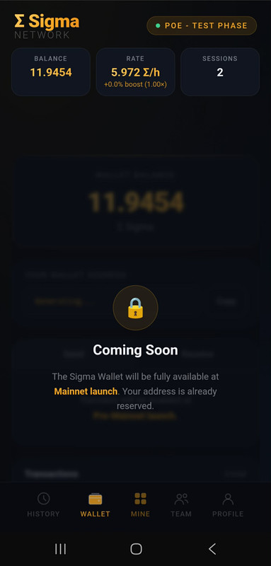 wallet tab