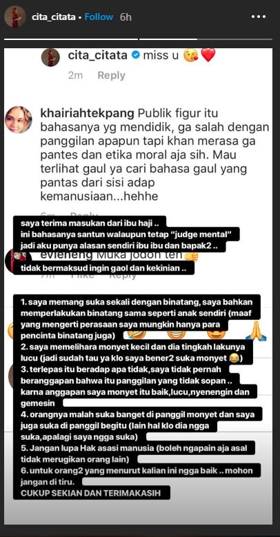 Insta story Cita Citata