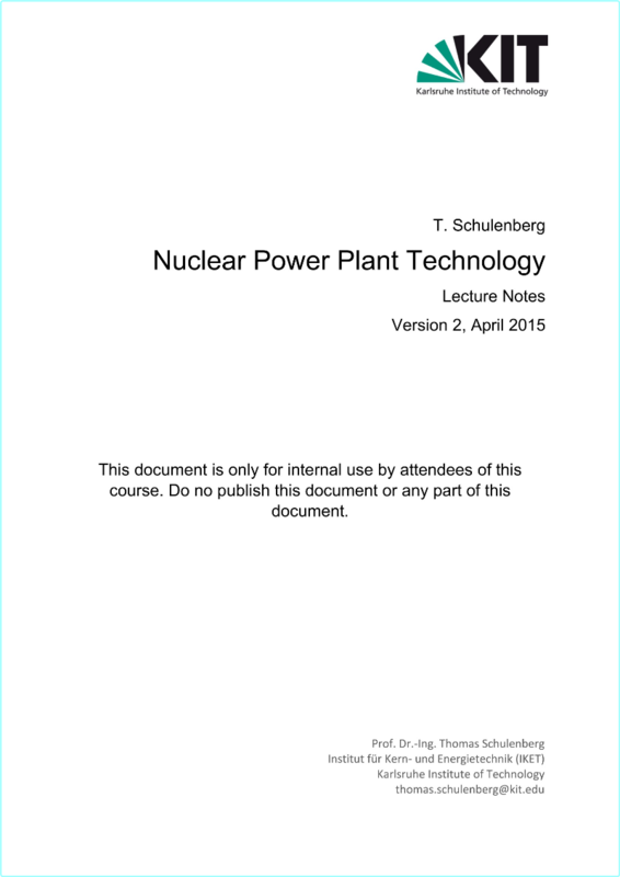 Nuclear Power Plant Technology (2015) (Schulenberg, Thomas (IKET))