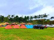 Camping area with tents at Puncak Halimun Camp Bogor