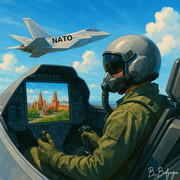 A Ukrainian F-16 pilot sees the Kremlin on his radar screen.
