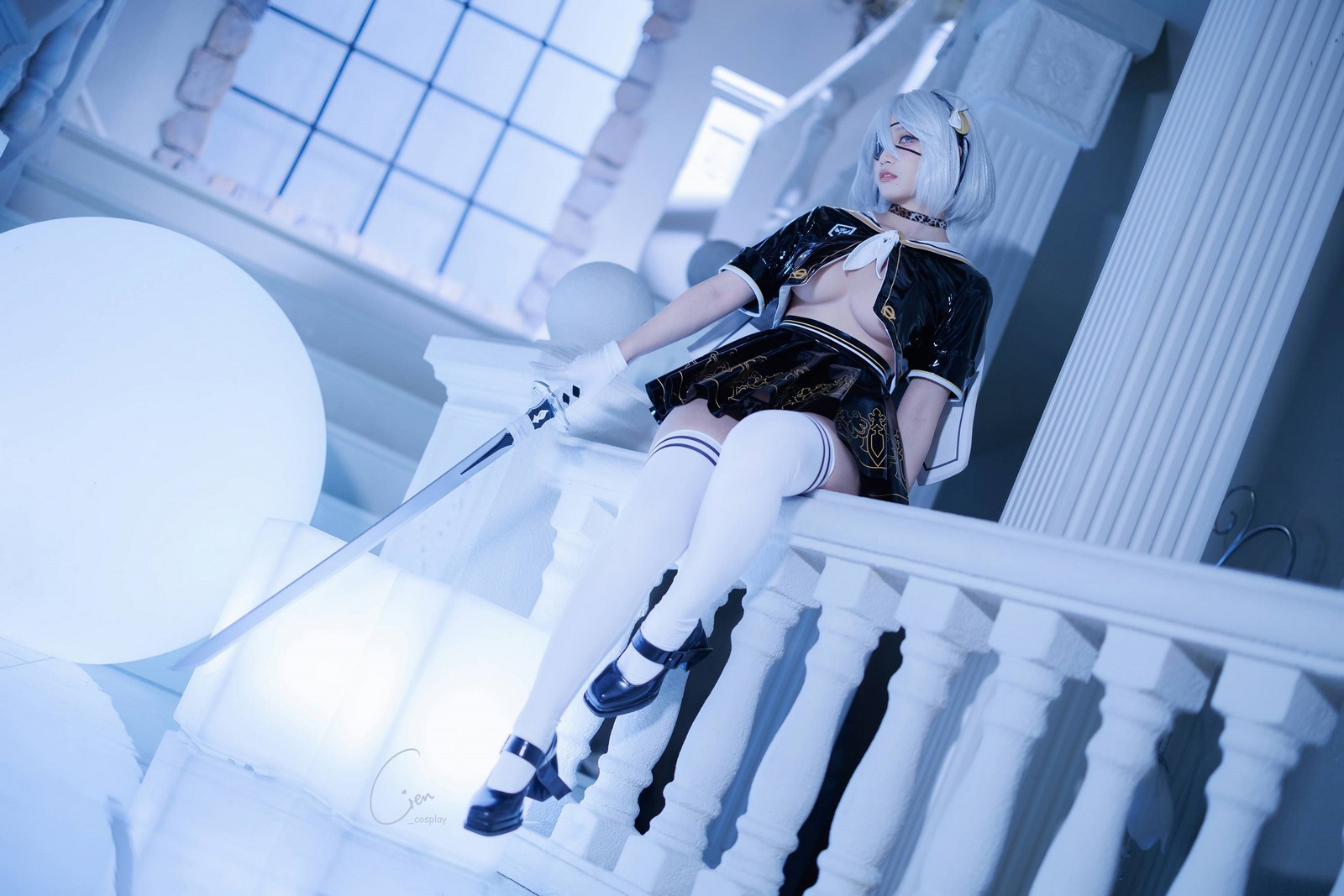 Cien恩恩 2B 尤尔哈二号B型 JK制服 Cosplay 写真（32P｜38MB）插图6