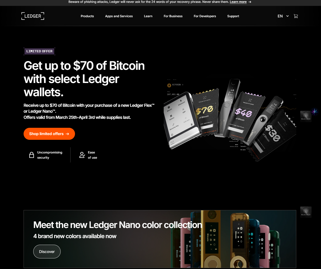 Ledger.com/Start Screenshot