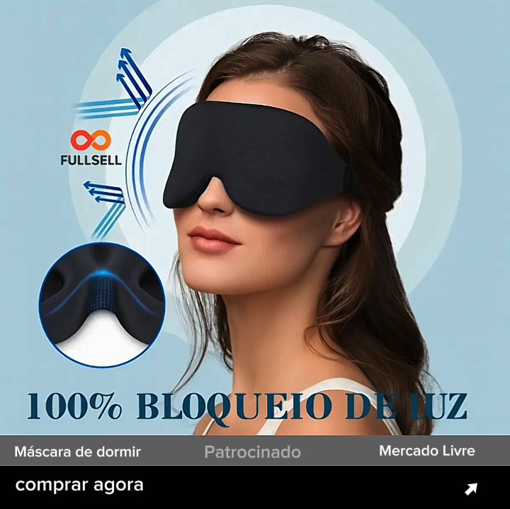Máscara de dormir para bloquear luz e melhorar o sono - Mercado Livre