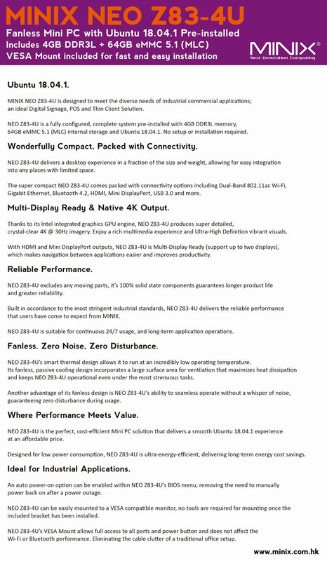 MINIX NEO Z83-4U Ubuntu - Product Description