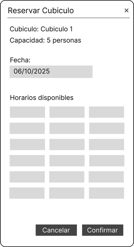 Formulario para Reservar Cubículo - Estudiante