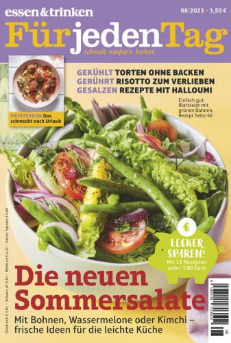 Cover: Essen und Trinken f&uuml;r jeden Tag Magazin August No 08 2023