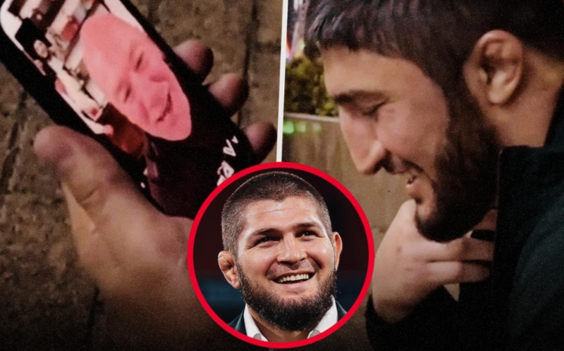Абдулрашид Садулаев говори с Дейна Уайт, а Хабиб им превежда