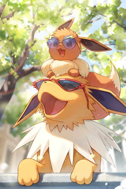 eevee-and-jolteon-pokemon-drawn-by-shine