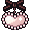 Heart hanging on a bow pixel