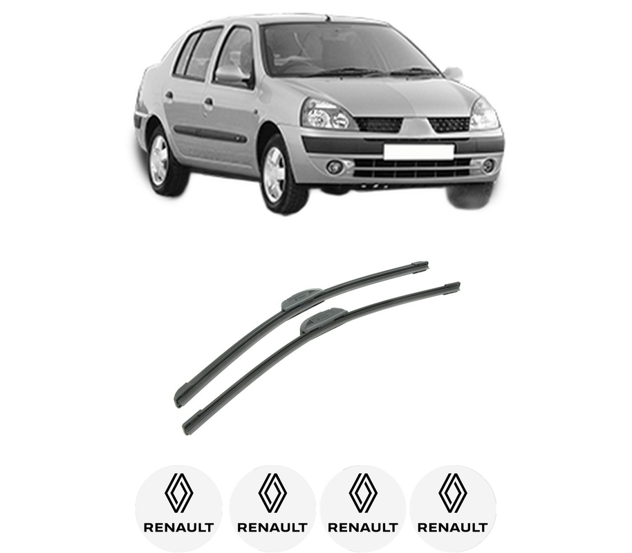 Set stergatoare auto RENAULT THALIA I (LB_) din 1998-2009, pentru parbriz auto, 2 bucati, Bosch Aerotwin Retrofit, din cauciuc siliconat rezistent, 4 Stickere Auto RENAULT