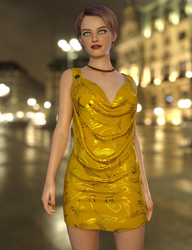 dForce Nicky Cowl Dress for Genesis 8 Females