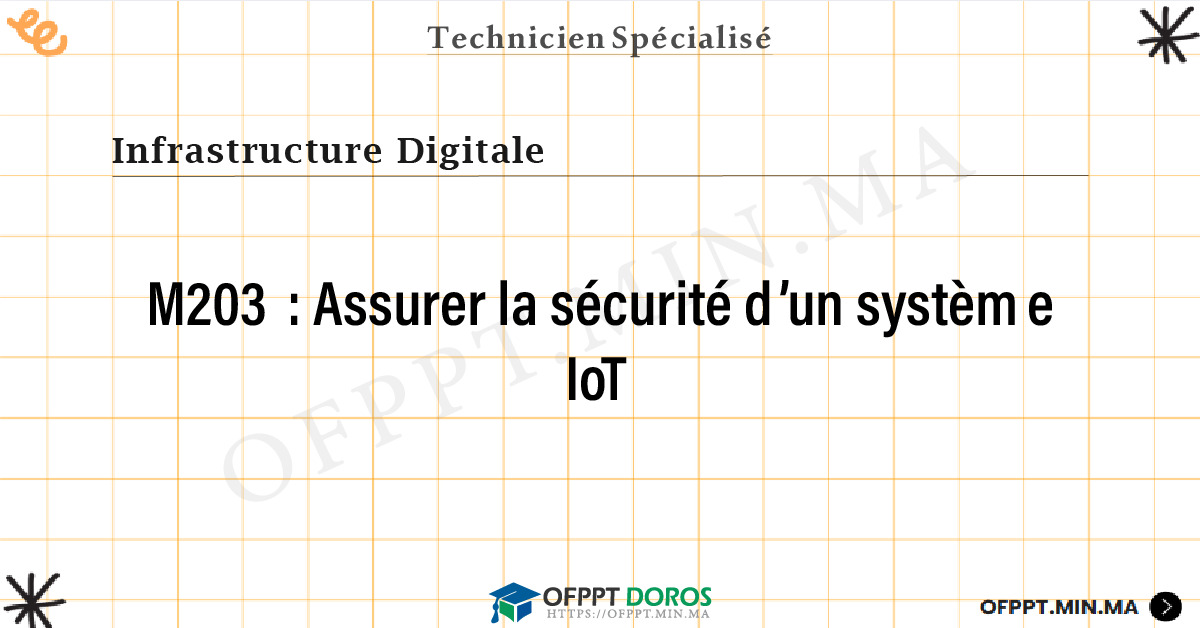 Sommaire détaillé du cours Assurer la sécurité d’un système IoT M203 OFPPT - Structure du module