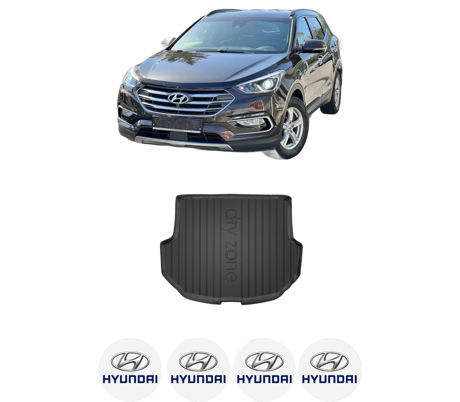 Tavita Portbagaj HYUNDAI SANTA FÉ III (DM, DMA) din 2012-2018, Protectie Portbagaj Auto, 4x Stickere auto cu HYUNDAI