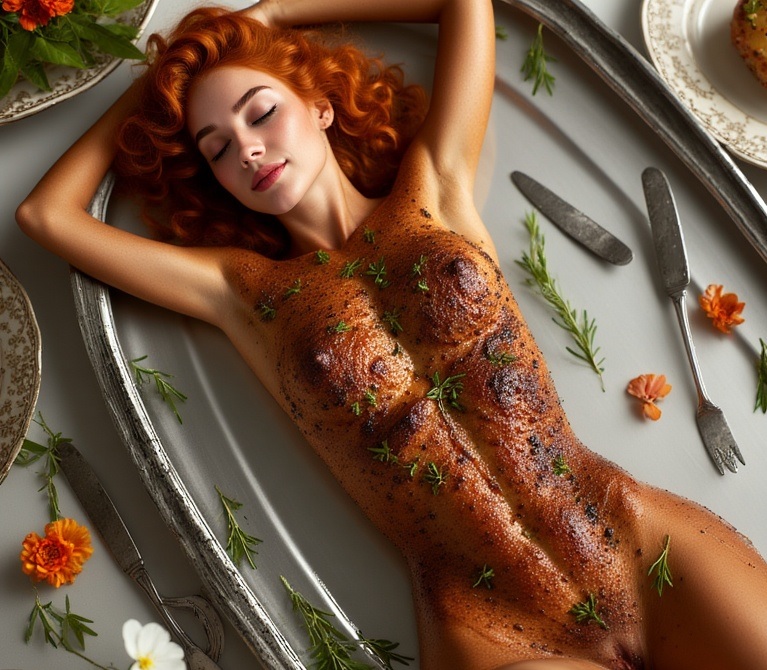 Garden wedding wom served Redhair 0 73