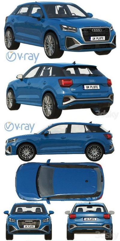 Audi Q2 2021 3d model Audi Q2 2021 3d model