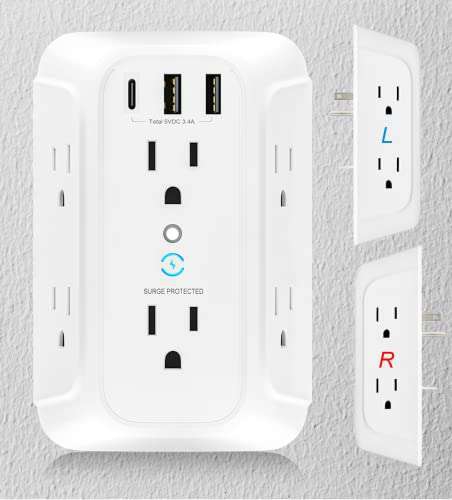 Amazon: Multicontacto con 2 USB A + USB C + 6 AC 
