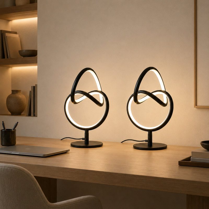 Deux luminaires assortis – Composition équilibrée