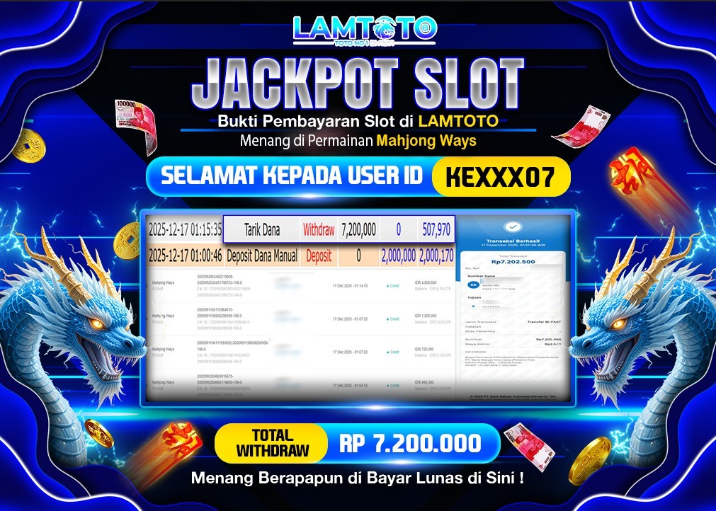 BUKTI JACKPOT LUNAS LAMTOTO