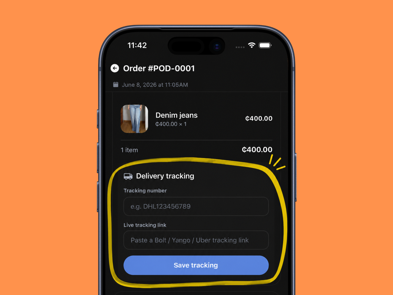 Strawlo's Delivery Tracking feature