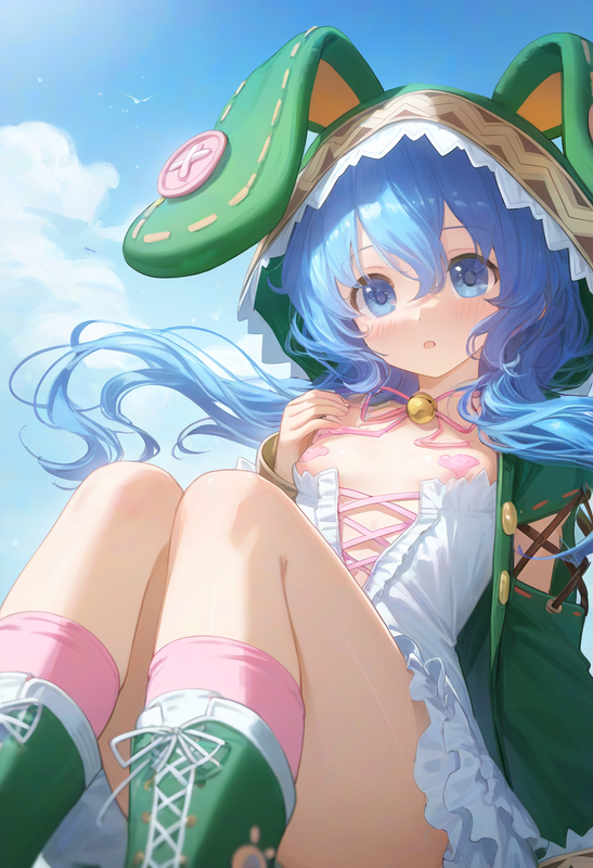 1girl, yoshino (date a live), {kobayashi ritz}, {{reoen}}, [[liduke]], blue hair s-3675170910
