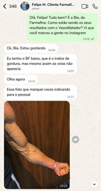 Print WhatsApp cliente Vasodilatador Farmafine