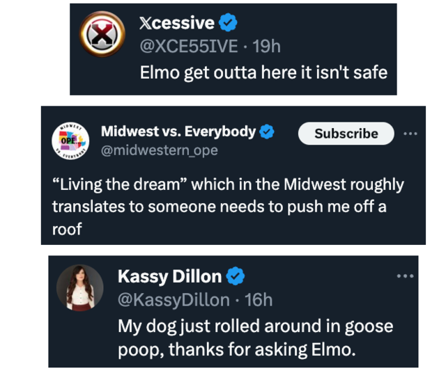 Elmo (Sesame Street) Twitter decided to check in on everyone....sadness ...
