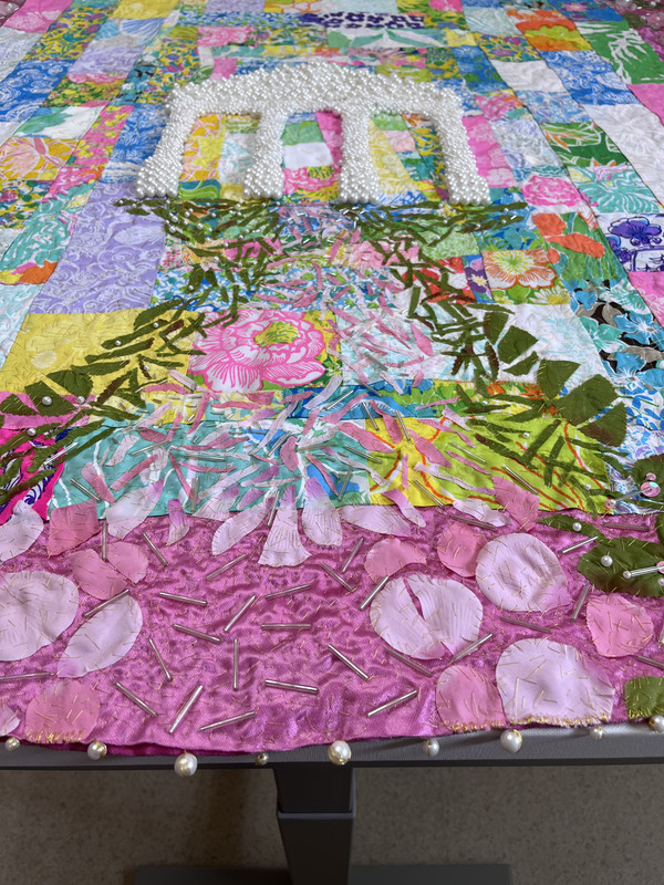 Quilt detail — rose petals path