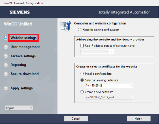 WinCC Unified Runtime on the runtime device WinCC Unified Runtime on the runtime device