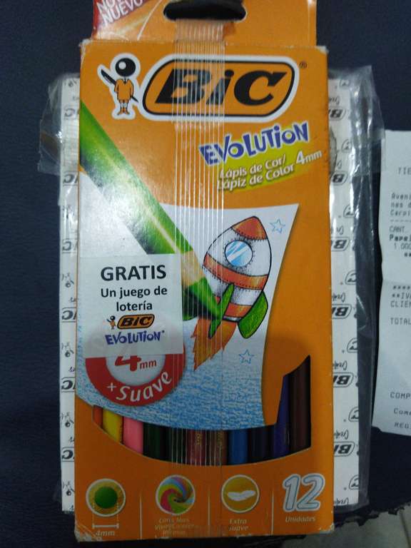 Colores bic12pz con lotería gratis $47 pesos en Chedraui 
