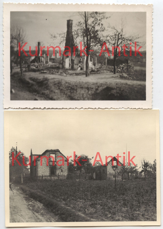 00Wehrmacht Art. Regt.49 Polen Sluzewiec Opole Haus Ruine Front 