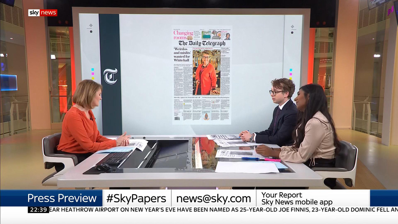 02 January - 22.00.00 - Sky News At Ten. Anna Botting with the m