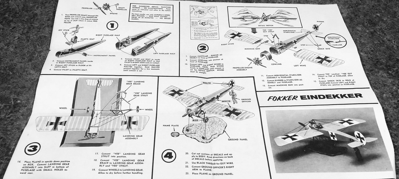 Fokker Eindekker Instructions 2 and 3