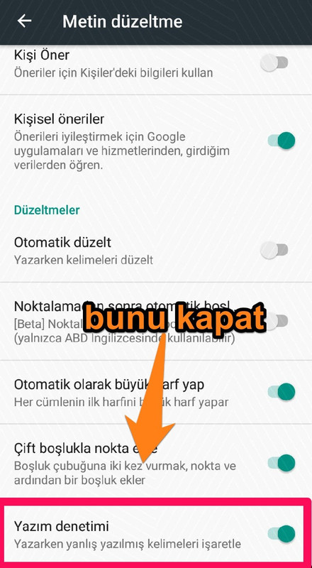 gboard yazım denetimi