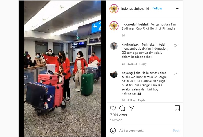 Unggahan video akun Instagram @indonesianhelsinki pada Rabu (22/9/2021) dengan caption