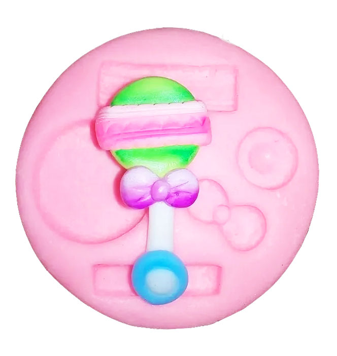 Molde de Silicona sonajero para fondant pasta fría foami flexible