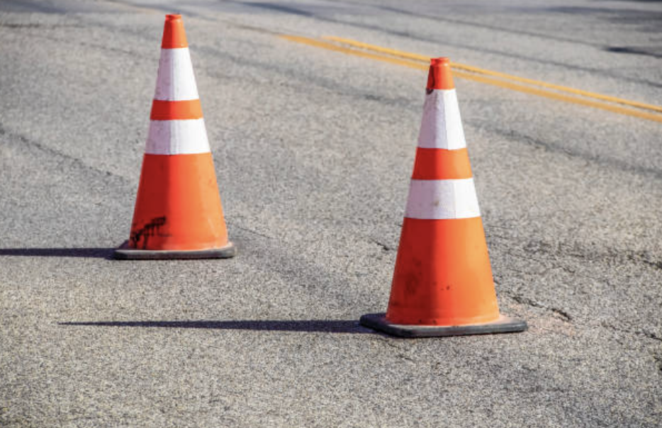 Grungy Orange Traffic Cones