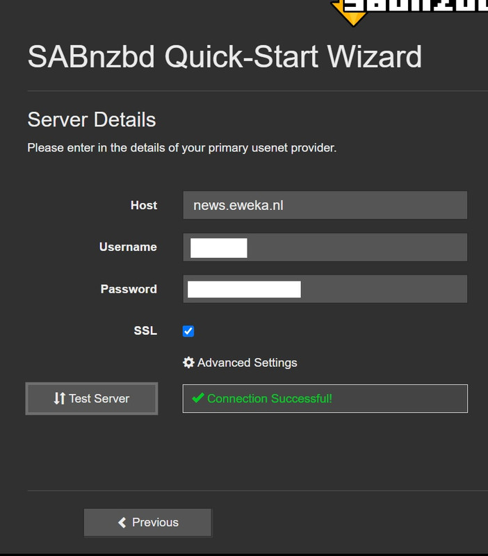 SABnzbd quick start