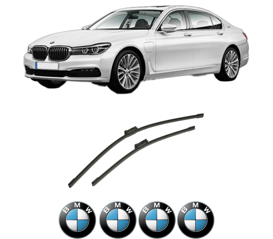 Set stergatoare auto BMW Seria 7 (G11, G12) din 2015-2022, pentru parbriz auto, 2 bucati, Bosch Aerotwin, din cauciuc siliconat rezistent, 4 Stickere Auto BMW Seria